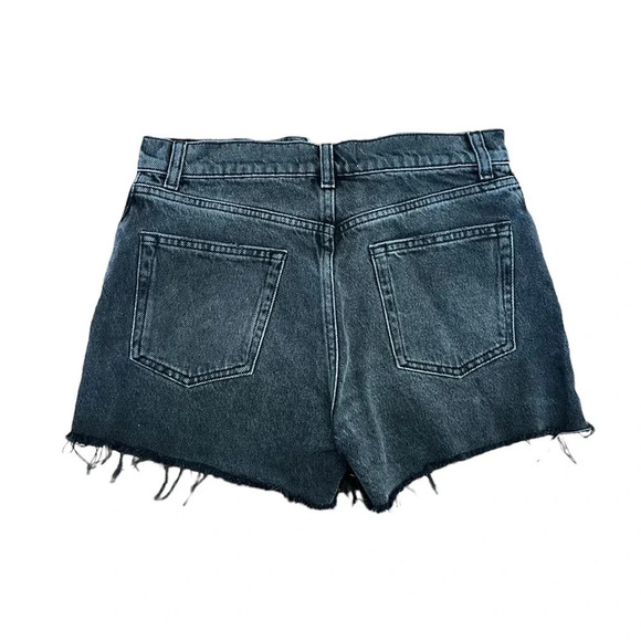 Reformation Black Raw Hem Denim Shorts 25 - Picture 3 of 5